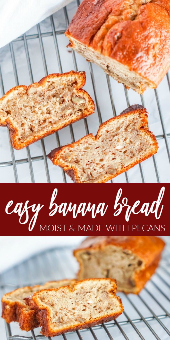 Easy Banana Bread Recipe most made with pecans.