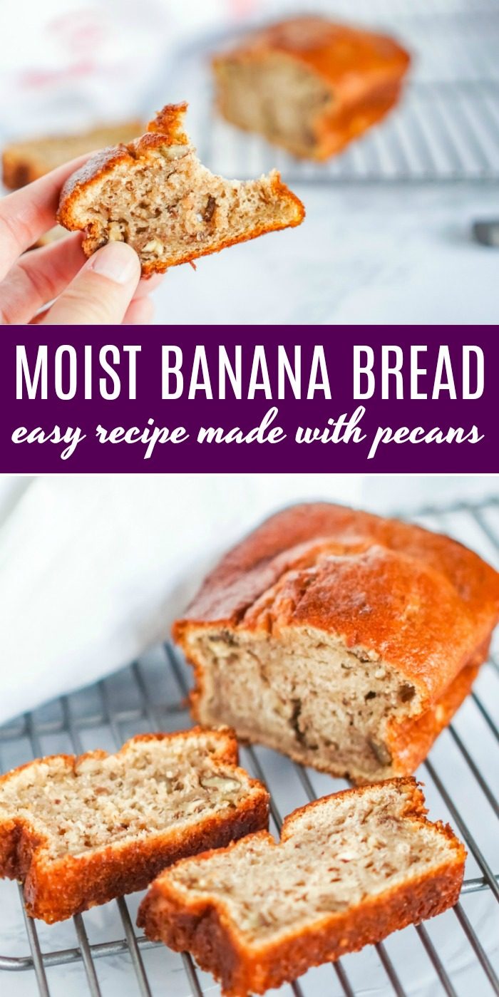 Moist Banana Bread with Pecans