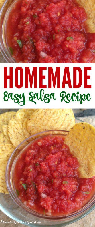 Easy Salsa Recipe without Cilantro! Homemade Salsa that is Perfect for Tailgating, Fiesta Parties, or to top off any recipe for the holidays or Cinco De Mayo!