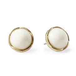 Gold and Pearl Stud Earrings