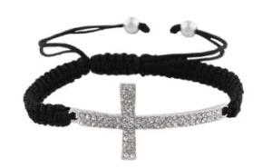 Black Lace Cross Bracelet