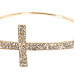 Gold Cross Bangle Bracelet