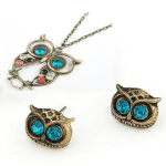 Vintage Owl Jewelry Set