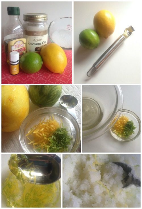 DIY Lemon Lime Body Scrub Ingredients