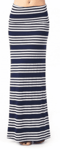 Navy Stripe Maxi Skirt