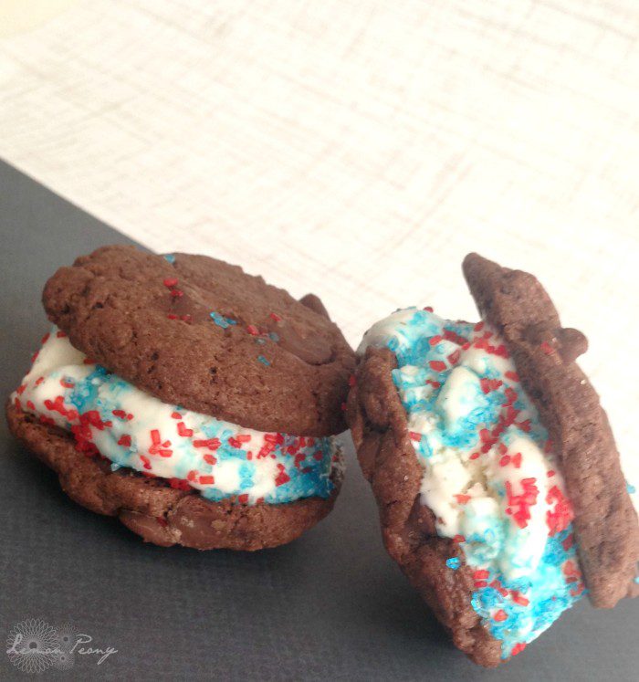 Double Chocolate Cake Batter Ice Cream Sandwiches