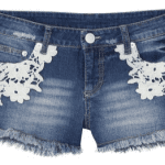Lace Detail Denim Shorts