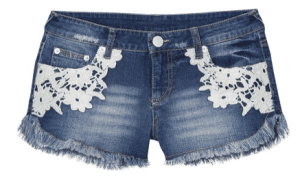 Lace Detail Denim Shorts