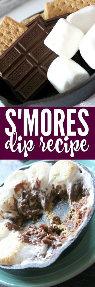 Chocolate S'mores Dip Recipe! Easy Dip Recipe for Parties or Game Day! A Skillet Dessert Favorite that you can make in under 10 minutes!