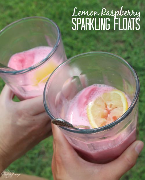 Sparkling Lemon Raspberry Floats
