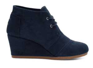 Toms Navy Corduroy Wedges