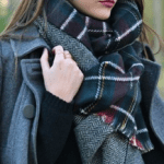 Navy, Red, and Green Plaid Scarf