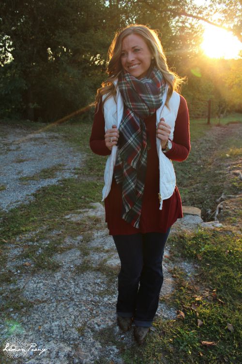 Vest, Flare Jeans, Cowboy Boots, & Plaid Scarf! How to Wear Plaid 5 Ways with 5 Outfits for Fall and Winter!