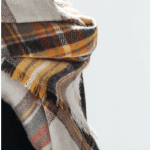 Yellow, Orange, and Brown Plaid Scarf