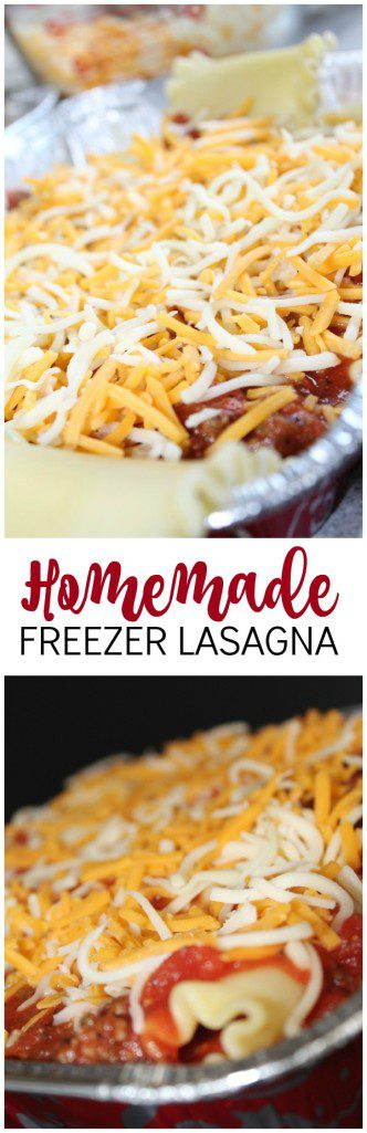 Homemade Freezer Lasagna Recipe from Scratch for a Holiday meal or quick dinner idea! Homemade Comfort Food for Fall and Winter!