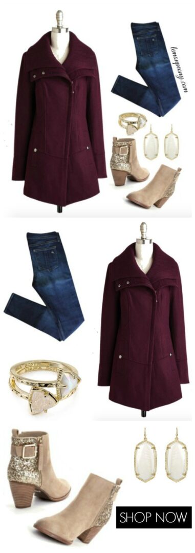 Burgundy Winter Coat | Glitter Boots & Kendra Scott Accessories!