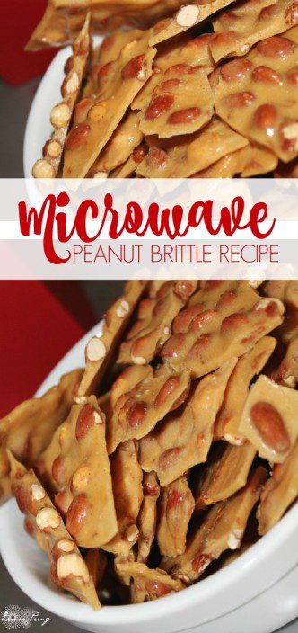 Homemade Peanut Brittle Microwave Recipe! The perfect Christmas Treat or Dessert Recipe for Office Parties or for the Neighbors!