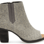 Castlerock Grey Metallic Linen Peep Toe Booties