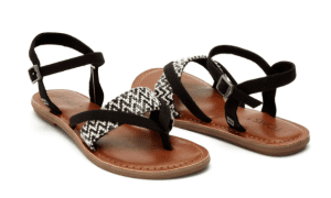 Black White Woven Women's Lexie Sandals