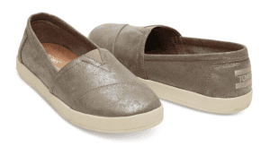 GUNMETAL METALLIC SYNTHETIC LEATHER WOMEN'S AVALON SLIP-ONS