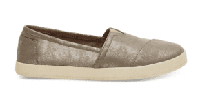 GUNMETAL METALLIC SYNTHETIC LEATHER WOMEN'S AVALON SLIP-ONS