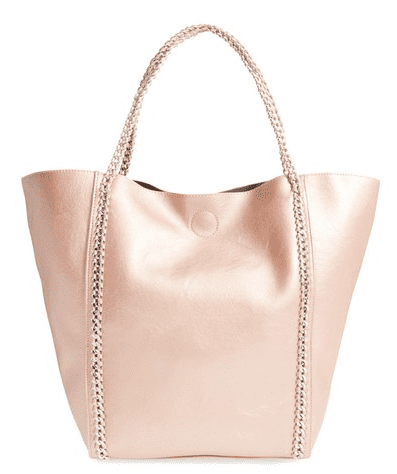 Chain Faux Leather Tote