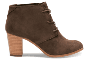 CHOCOLATE BROWN SUEDE WOMEN'S LUNATA LACE-UP BOOTIES