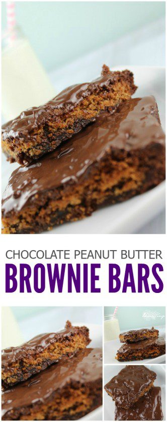 Chocolate Peanut Butter Brownie Cookie Bars!