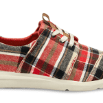 RED AND TAN PLAID WOMEN’S DEL REY SNEAKERS