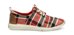 RED AND TAN PLAID WOMEN'S DEL REY SNEAKERS