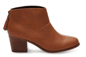 WARM TAN FULL GRAIN LEATHER WOMEN'S LEILA BOOTIES