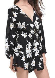 Black Floral Romper