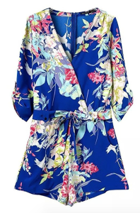 Blue Floral Romper