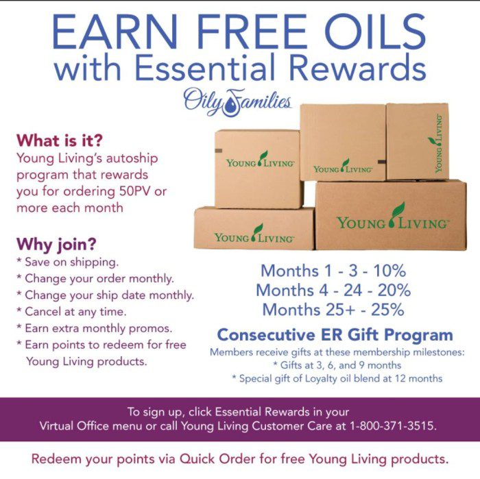 Earn free oils with Young Living Essential Rewards.