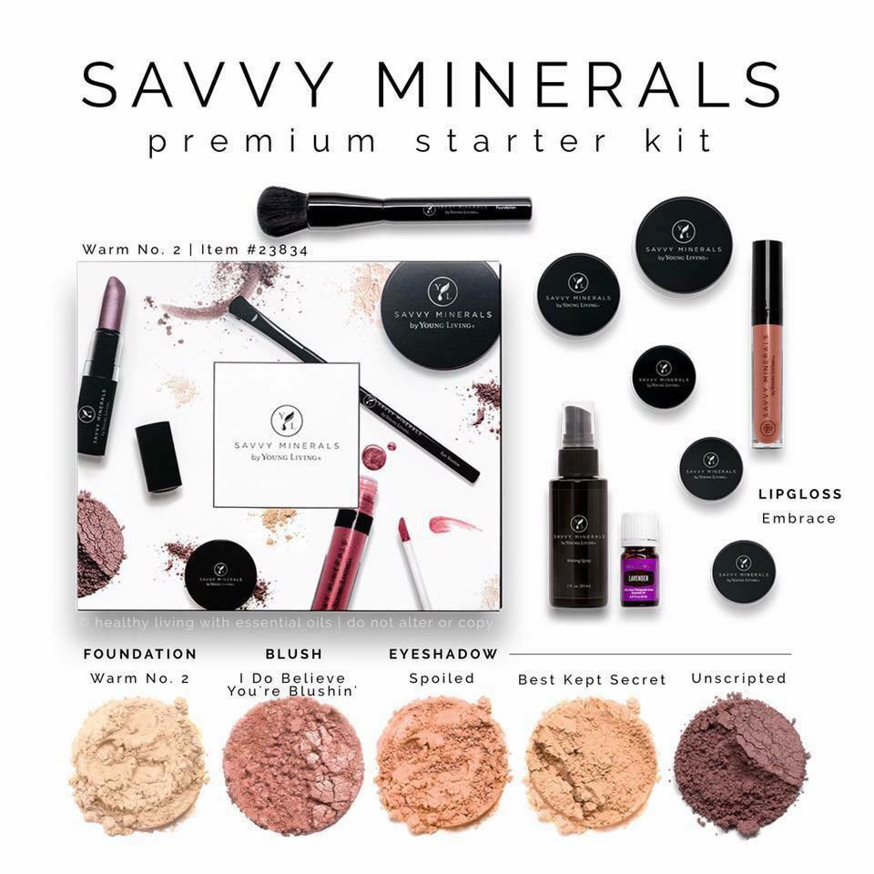 Savvy Minerals Premium Starter Kit by Young Living! Natural, Toxic Free, Chemical Free, Vegan Friendly Makeup including Foundation, Blush, and Eye Shadow!