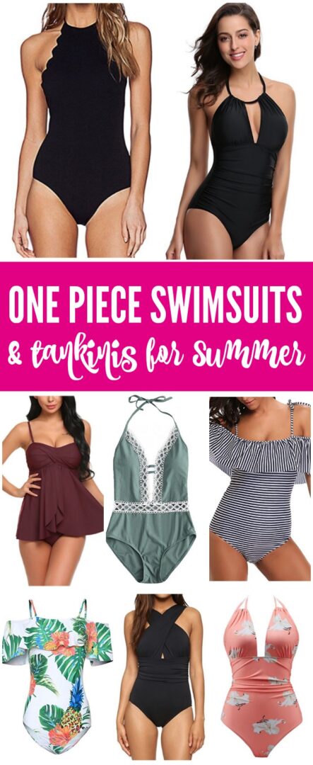 Here are some Cheap One Piece Swimsuits & Tankinis for Summer! These styles are easy, comfortable, and affordable modest bathing suits for women for the pool or beach!