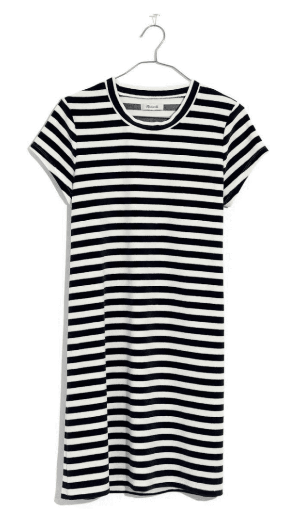 Stripe Velour T-Shirt Dress