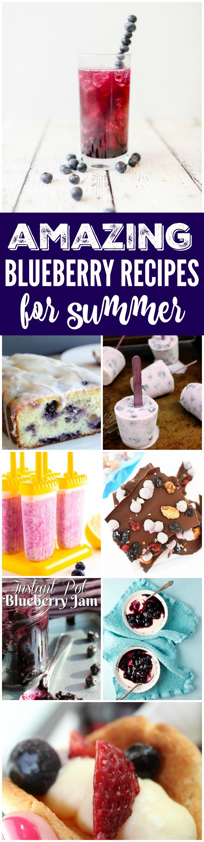 Epic Blueberry Recipes for Summer! All of your favorite fresh blueberry recipes, desserts, drink, smoothie, and popsicle recipes for spring & summertime!