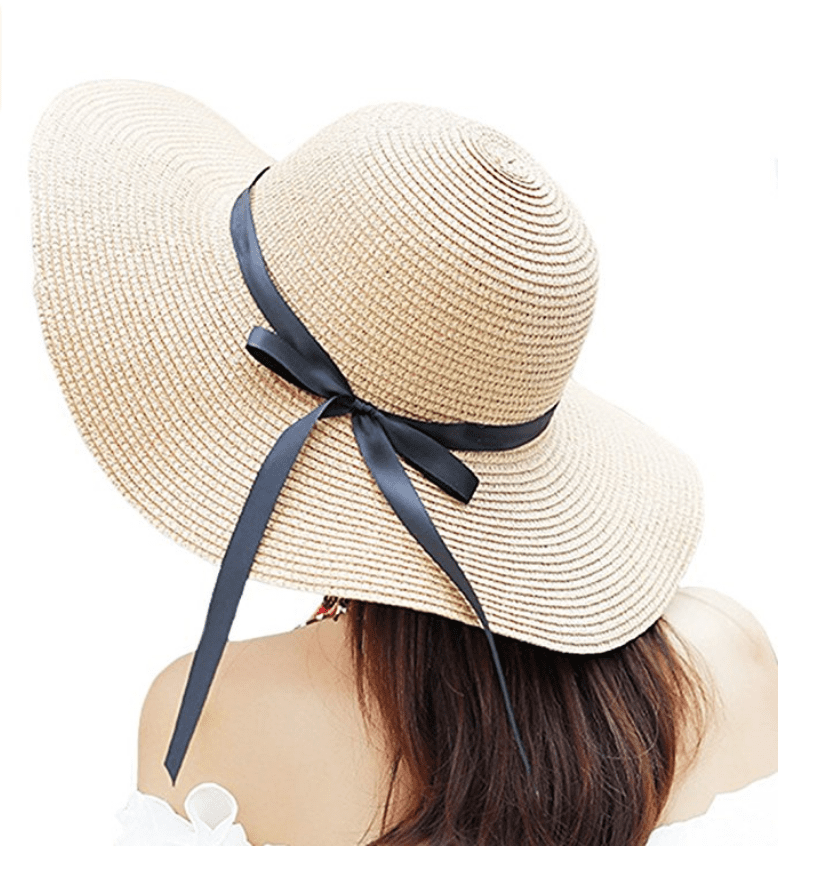 floppy hat with ribbon