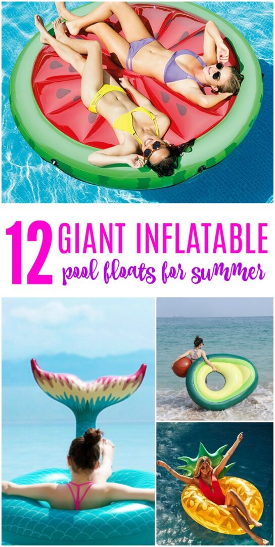 12 Giant Swimming Pool Floats for Summer! Nothing screams summer louder than floating in the pool on your favorite tube or raft. Pool fun for all ages!