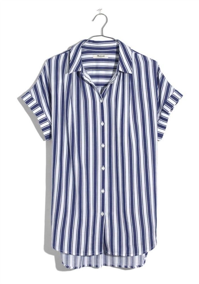 Blue & White Striped Blouse