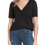 Drapey Henley Tee – Black