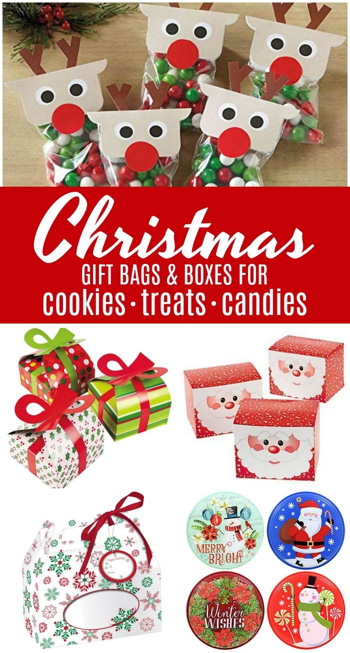 Cheap Christmas Gift Treat Bags and Boxes! Perfect for Easy DIY Christmas Gift Ideas, Candies, Cookies, and Treats for Friends, Neighbors, and Co-Workers!