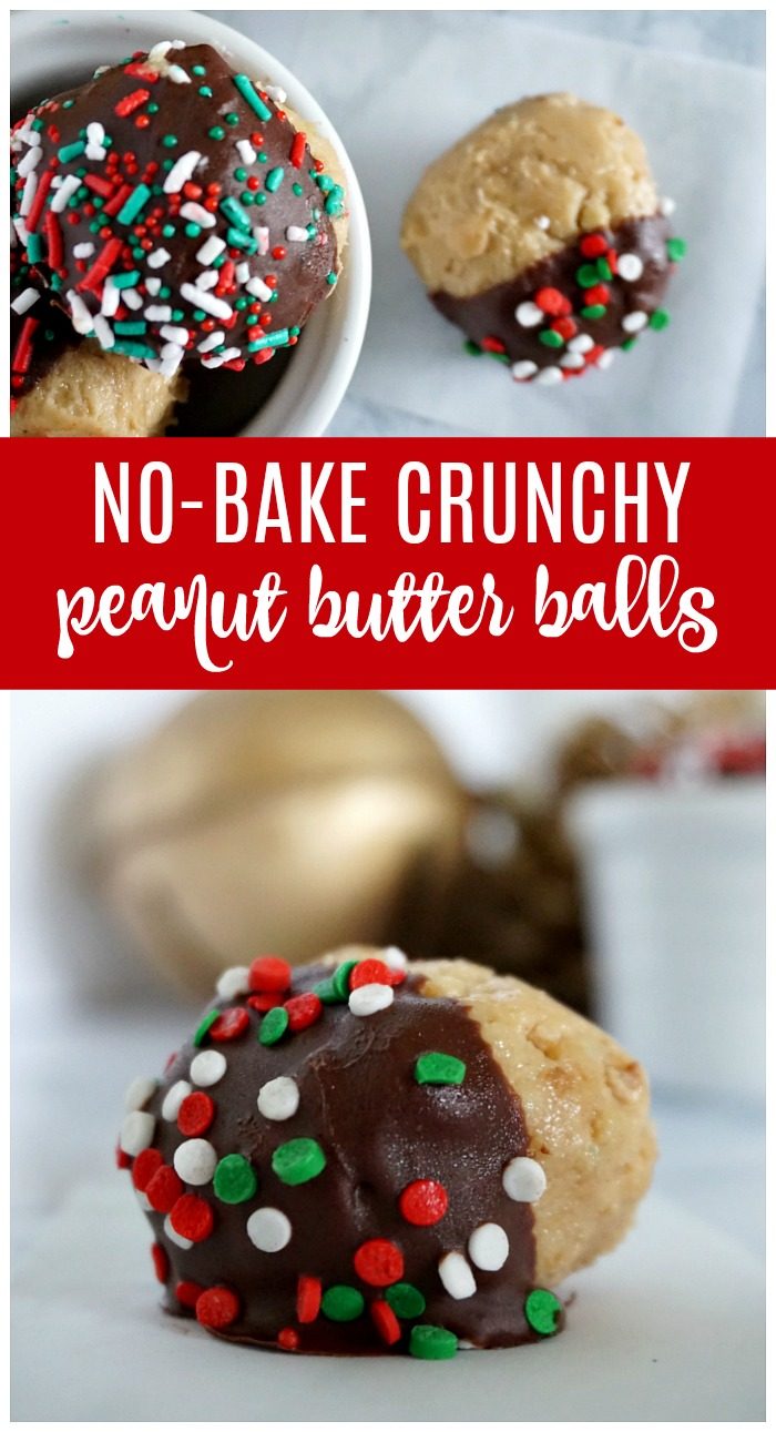 Easy No Bake Christmas Peanut Butter Balls Recipe! The BEST Holiday Treat or Dessert Recipe for Parties or Easy Gift Ideas for Friends, Co-workers, or Neighbors!