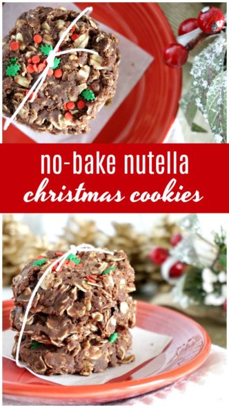No Bake Nutella Christmas Cookies Recipe! Easy Dessert Recipe for a Cookie Exchange or Holiday Party! Christmas Gift Idea for Neighbors and Co-workers!