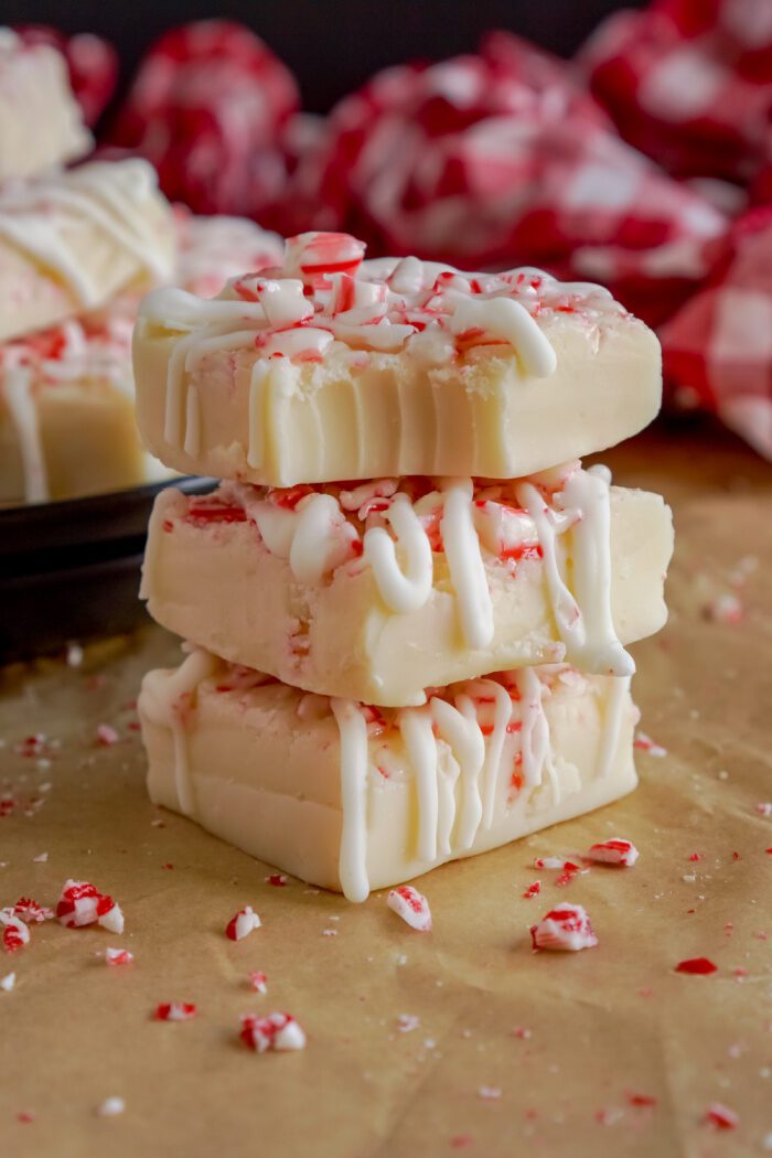 Stack of 3 Peppermint Fudge squares