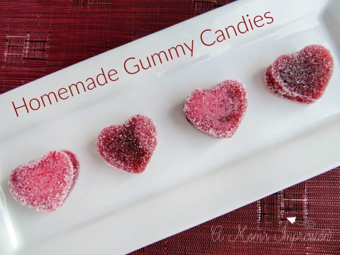 Easy homemade gummy candies for Valentine's Day.