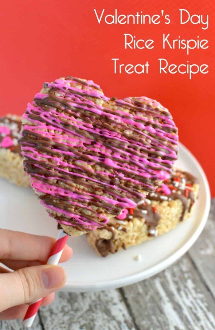 Valentine's Day Easy Rice Krispie Treat Recipe.