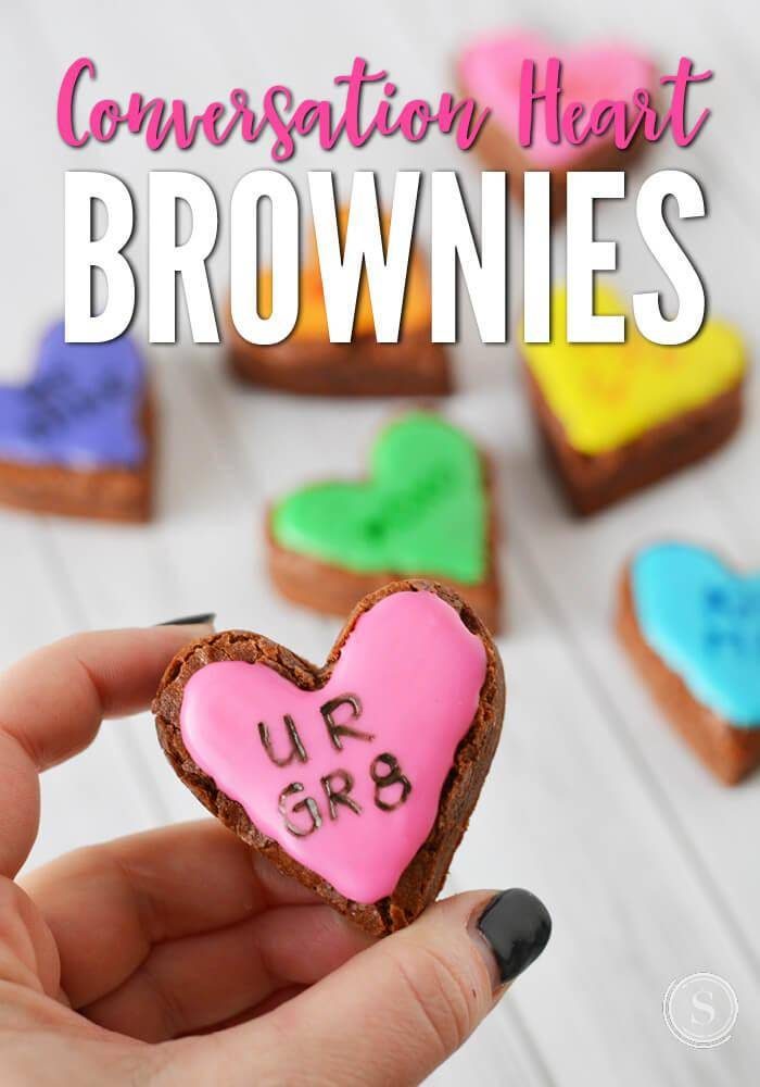 Conversation Heart Brownies