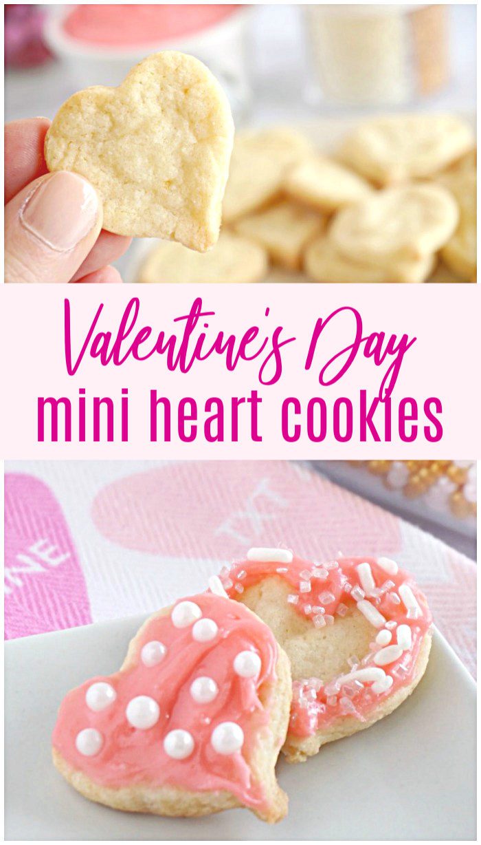 Easy Valentine's Day Mini Heart Cookies!